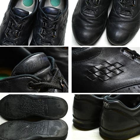 1点物 USA製SAS黒レザースニーカー古着レディース27メンズOKアメカジ90sストリート/スポーツMixダッドシューズ靴アメリカ製サス中古 ...