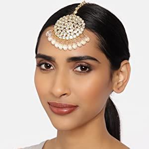 Buy Zaveri Pearls Traditional Gold Tone Kundan Maangtikka for Women ...