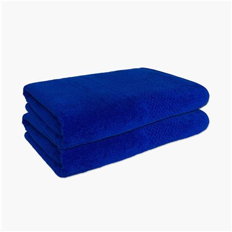 Buy SPACES Swift Dry Cotton Textured Hand Towel, Blue - 40x60cm from ...