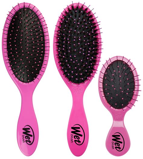 Wet Brush Original Detangler 3-Piece Set, Pink - BrickSeek