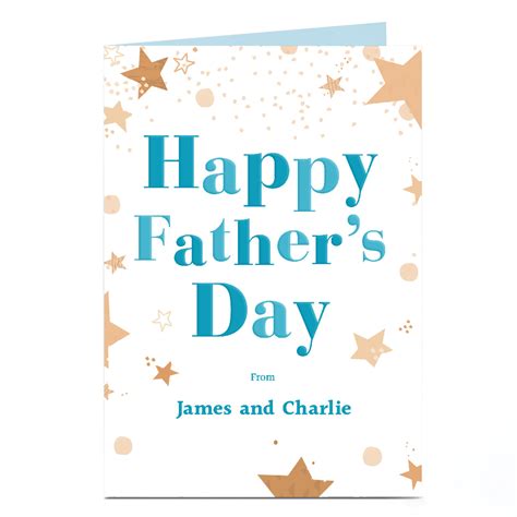 Buy Personalised Father's Day Card - Happy Father's Day Stars for GBP 2 ...