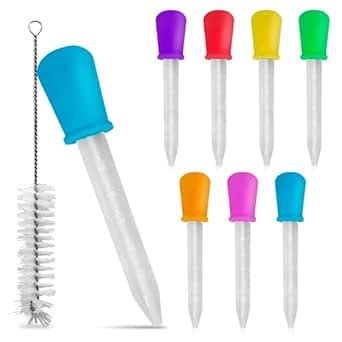 Water Dropper of 5ml Pack of 8 Silicone and Plastic Eye Dropper ...