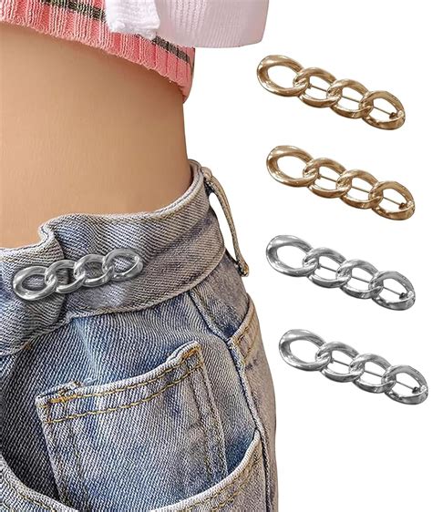 4 Pcs Jeans Adjustable Button Pins, Jeans Waist Adjuster for Women Pant ...