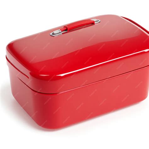 Premium AI Image | Red lunch box isolated on white background