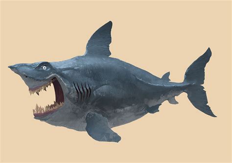 巨齿鲨, YU YIMING on ArtStation at https://www.artstation.com/artwork ...
