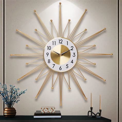 Large Wall Clock, Metal Mid Century Decorative Wall Clocks, Oversized ...