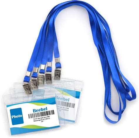 Amazon.com : Lanyards with ID Holder 50 Pcs Clear Plastic Horizontal ...