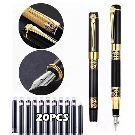 1 Caneta + 20 Cartuchos De Tinta Conjunto De Caneta Com Empresarial ...
