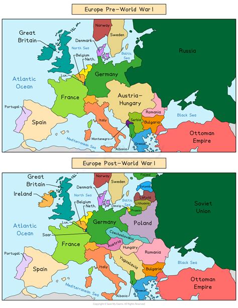 World War 1 Map Before And After World War I: Every Day