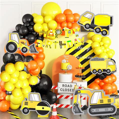 PartySanthe Construction Party Balloon Kit Construction Birthday Party ...