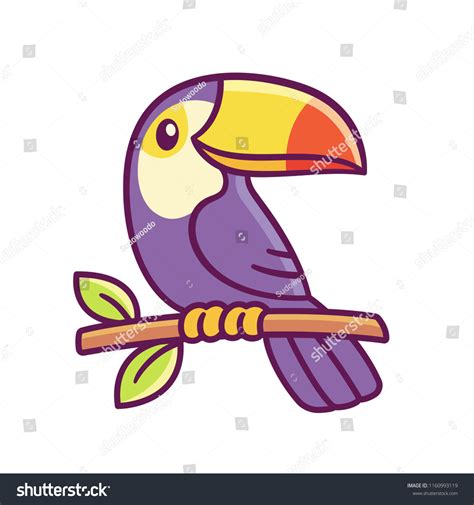 Cute Cartoon Toucan Drawing Tropical Bird Stock Vector (Royalty Free ...