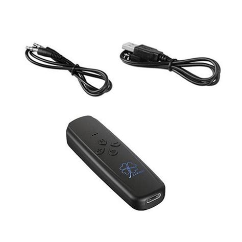 Wireless Transmitter Receiver 2 in 1 Car Audio Adapter Black 3.5mm Int ...
