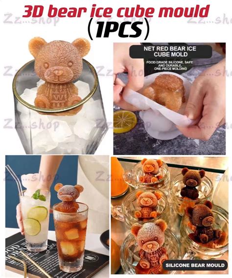 Bear Ice Cube Mold Silicone Home Cream Frozen Ball Box Mold- A 【全品送料無料】