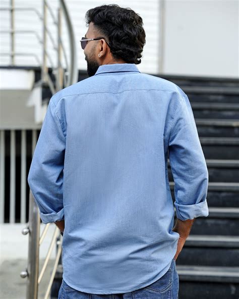 Floral Embroidered Denim Shirt | Denim Shirts Online | Mydesignation