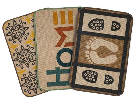 Buy SARAL HOME EASY LIVING Jute Printed Rectangular Doormat, Set of 3 ...