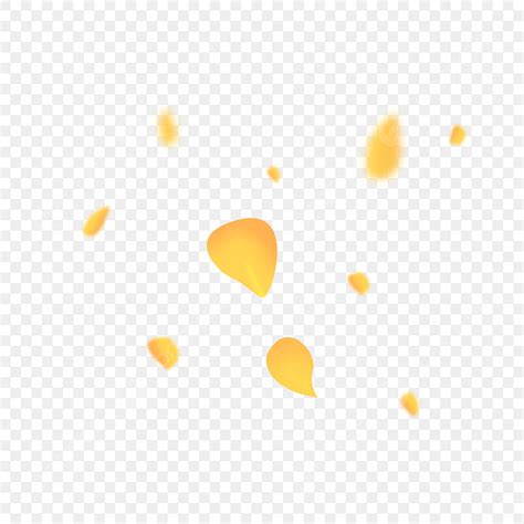 Falling Petal Hd Transparent, Golden Yellow Falling Romantic Petals ...
