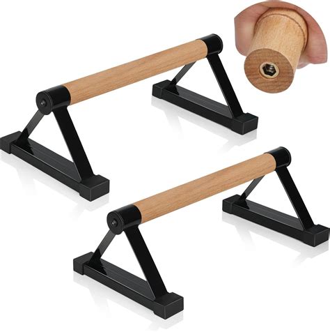 Buy Wood push up bars Parallettes bars Anti-slip Handstand Bars for ...