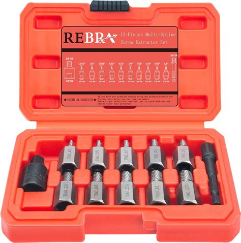 REBRA Double Head Screw Extractor Set, 12-Pieces 38 Inch India | Ubuy