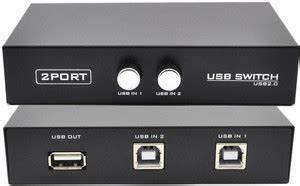 PITHADAAI Printer Sharing 2 Ports USB 2.0 Selector Switch for PC, Media ...