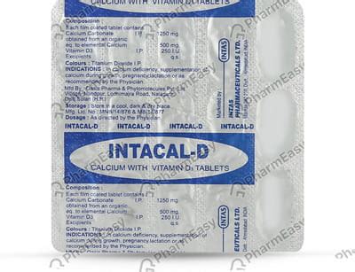Intacal D Tablet: Uses, Side Effects, Price & Dosage | PharmEasy