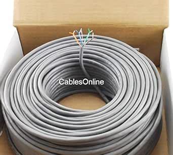 CablesOnline 250ft CAT5e RJ45 350mhz UTP Solid Ethernet Cable Spool (U ...