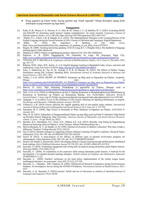 Mga Salik Na Nakaaapekto Sa Paglinang Ng Kasanayang Pasalita Ng Mga Mag ...