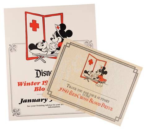 A Red Cross Blood Drive Cast Certificate and Poster.