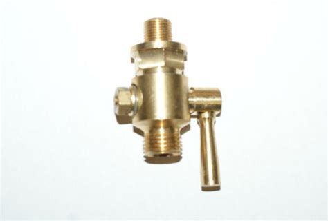 Petrol Tap 1/8" x 1/4" BSP Round Lever, brass. Gold Star. Ajs comp ...