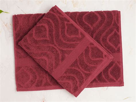 Buy Red 2 Piece 100% Cotton Hand Towel Set By Jamevar Online | SPACES India