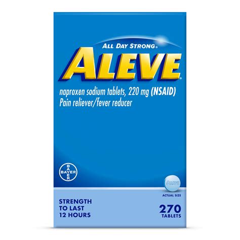 Aleve Pain Reliever & Fever Reducer Tablets, Naproxen Sodium, Headache Pain Relief, Back and ...