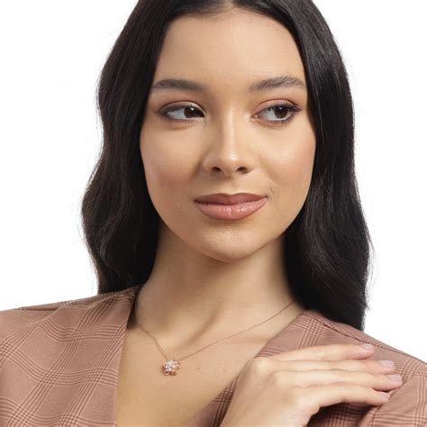 Rose Petal Radiance Rose Gold-Plated 925 Sterling Silver Necklace – Zavya