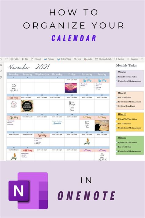 Image result for Insert Planner Calendar in OneNote