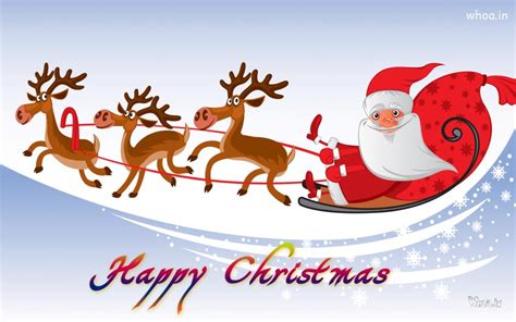 Merry Christmas Greetings Cartoon Wallpaper