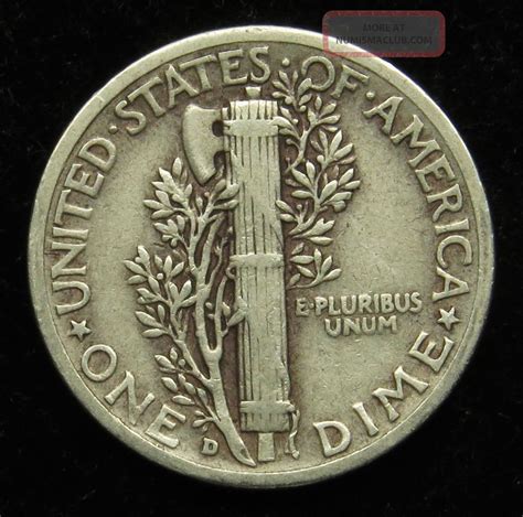 1943 D 90% Silver Mercury Dime Fine (b04)