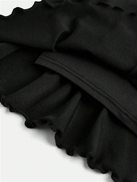 SHEIN Girlism Tween Girls Black Solid Color Drawstring Waist Pleated ...