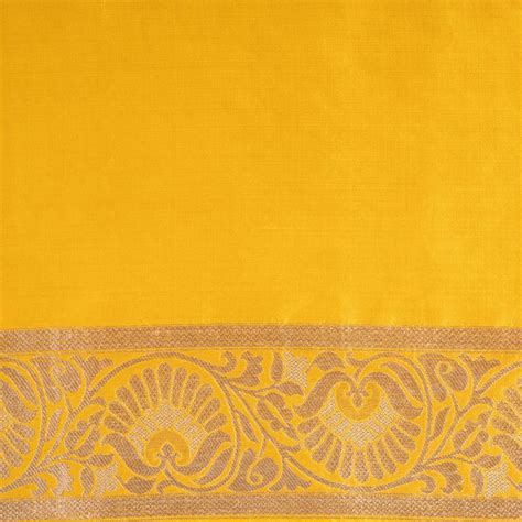 Chouka Guldavari Mustard Yellow Banarasi Handwoven Saree – The Warp 'n Weft