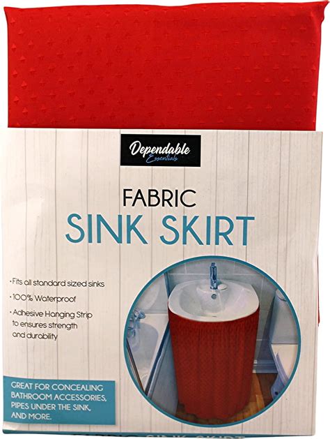 Diamond Stitch Fabric Bathroom Sink Skirt Utility Sink Waterproof Fits ...