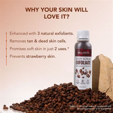 BELLAVITA Coffee Face & Body Scrub For Skin Brightening De-Tan Ayurveda ...
