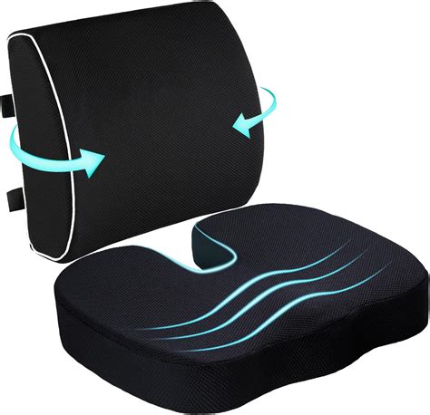 Amazon.com: Coccyx Seat Cushion and Lumbar Support Pillow for Office ...