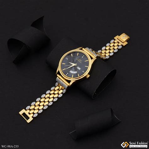 1 Gram Gold Plated Wrist Watch – Stylish Timepiece for Men & Women ...