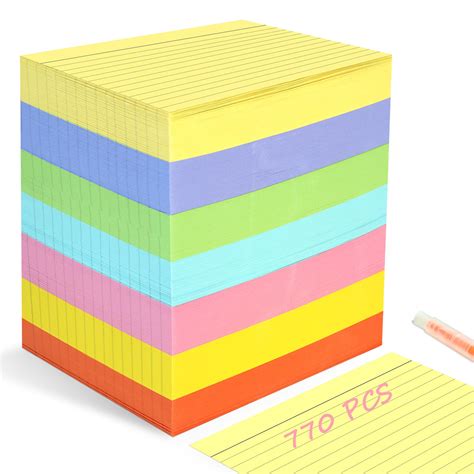 Buy 770PCS Flash Cards, A6 Revision Cards Coloured Index Card Assorted ...