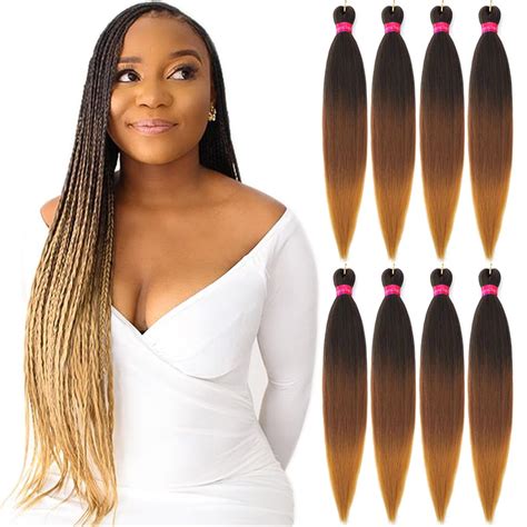 Buy Ombre Pre Stretched Braiding Hair, Top Silky Color Blend Braid Hair ...