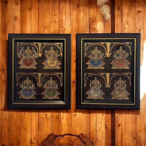 Tanjore Painting : Ashtalakshmi (Set of two) — Khojcrafts