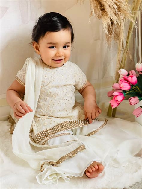 Ivory Garara Set | Baby White Dress | Gift for Daughter | Traditional ...