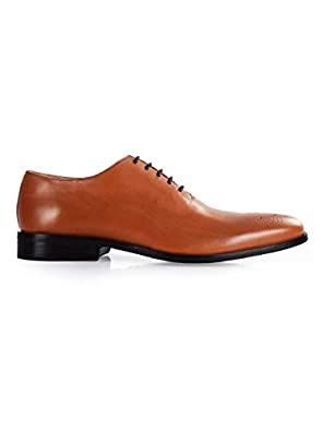 Buy RAPAWALK Men's Caramel Leather Wholecut Medallion Oxfords - UK 11 ...