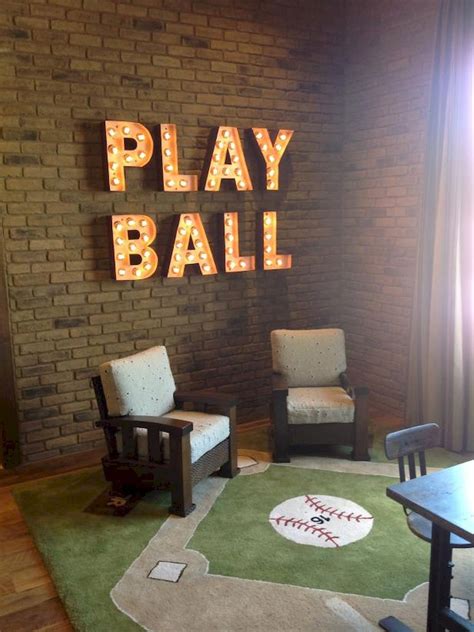 Adorable 40 Awesome Baseball Themed Bedroom Decorating Ideas for Teen ...