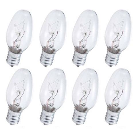 8 Clear Night Light Bulbs 7 Watt Replacement Lighting 120V 88 Lumens ...