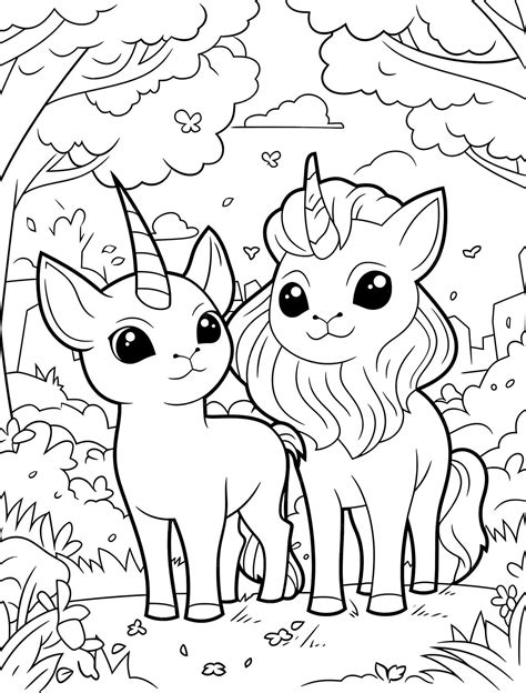 Premium Photo | Cute Unicorn Coloring Pages for Kids Unicorn Coloring ...