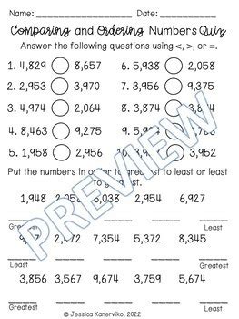 Image result for Ordering and Comparing 4 Digit Numbers