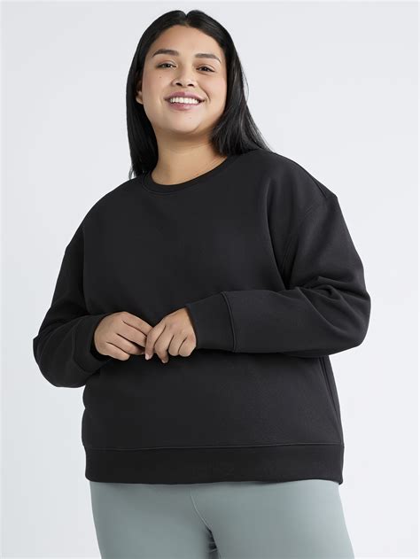 Athletic Works Women's and Women's Plus Crewneck Sweatshirt, Sizes XS ...